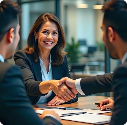 Colleagues discussing a home loan