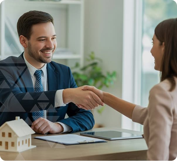 Handshake between client and loan officer
